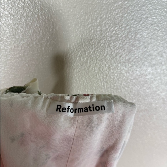 NWT Reformation Dietrich White Pink Floral Midi Dress SIZE 12 M3 - Picture 13 of 13